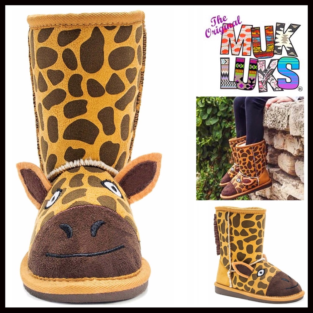 MUK LUCKS GIRAFFE PRINT BOOTS LINED BOOTIES - Picture 8 of 8